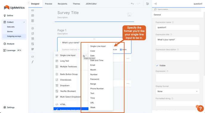 BuildingValidationsInSurveyQuestions-SingleLineInputFormat